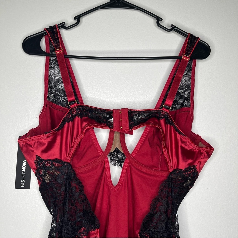 NWT Fashion Nova Soft Kisses Satin/Lace Babydoll Bra Top Lingerie Size 2X. - Picture 10 of 12